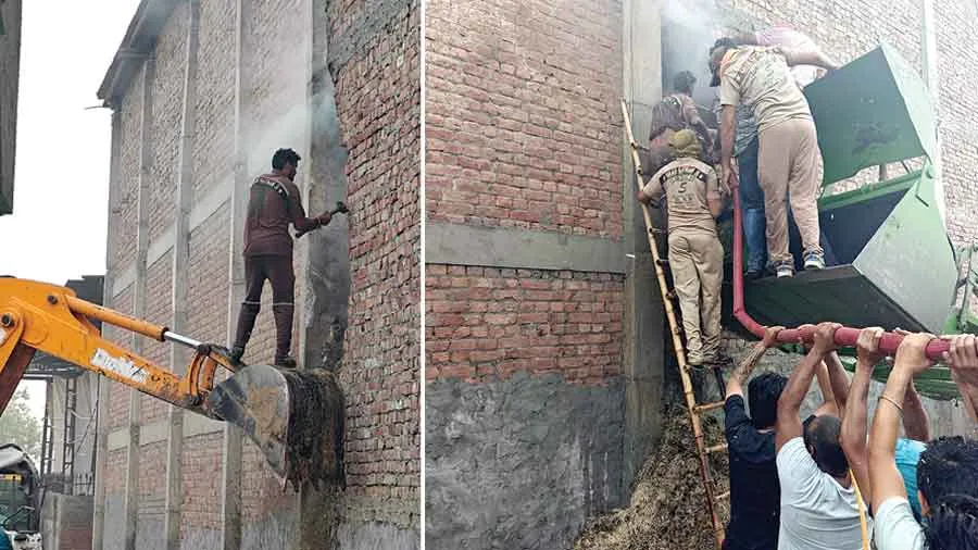 Fire: दुगाल कलां की श्रीराम गौशाला में तूड़ी के बड़े गोदाम को लगी भीषण आग