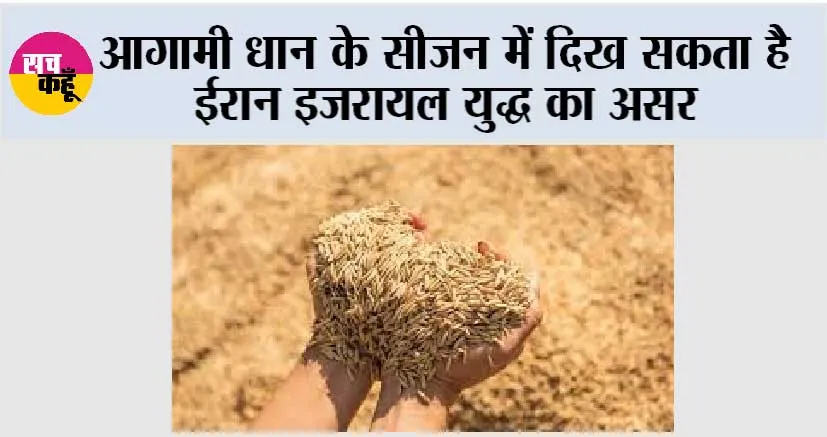 आगामी धान के सीजन में दिख सकता है ईरान इजरायल युद्ध का असर