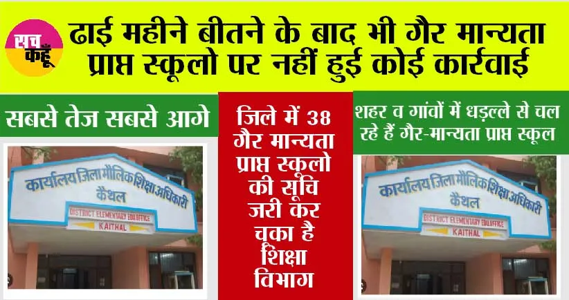 ढाई महीने बीतने के बाद भी गैर मान्यता प्राप्त स्कूलो पर नहीं हुई कोई कार्रवाई