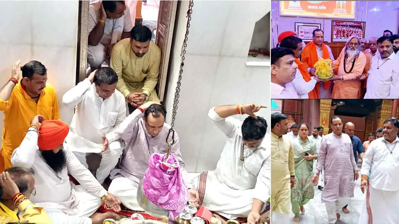 श्रावण माह में श्री संगमेश्वर महादेव मंदिर पहुंचे भाजपा प्रदेश अध्यक्ष मोहन लाल बड़ोली