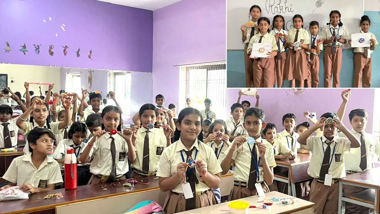 दशमेश पब्लिक स्कूल में राखी प्रतियोगिता का आयोजन