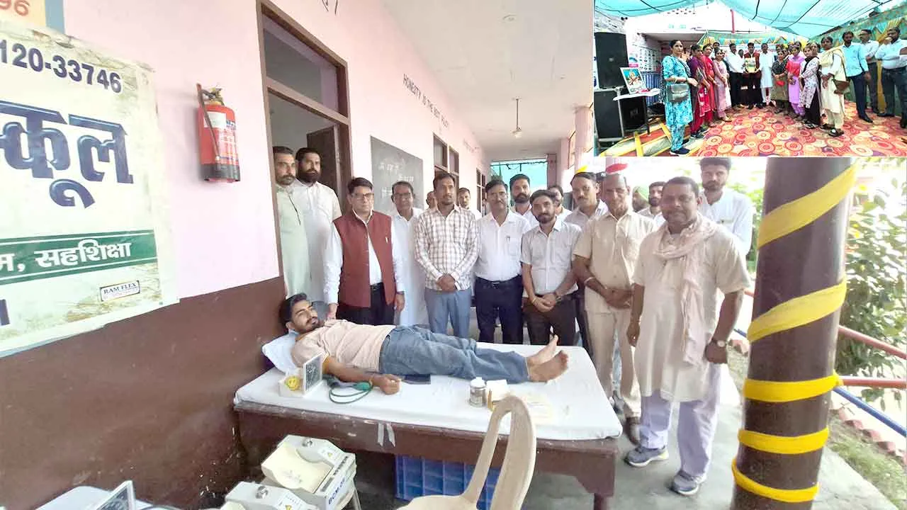 न्यू विकास सीनियर सेकेंडरी स्कूल चामल में युवाओं ने रक्तदान कर दिया नशा मुक्ति का संदेश