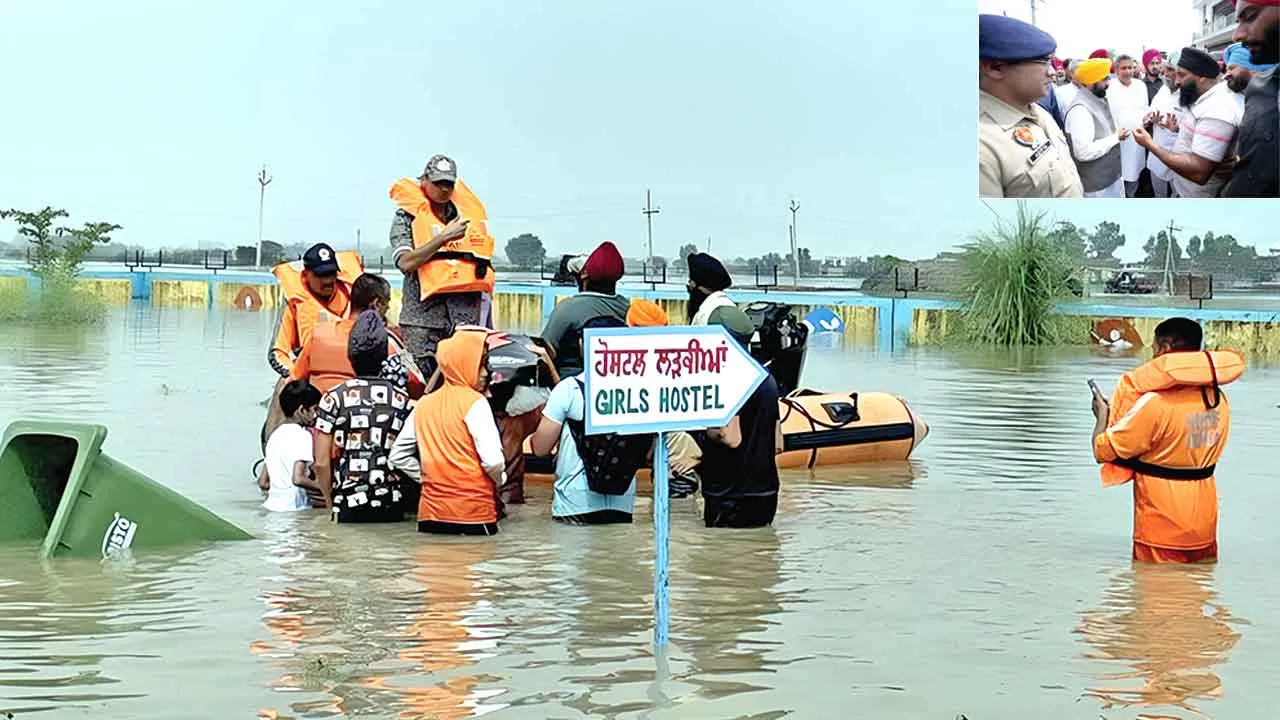 Flood in Punjab: गुरदासपुर में सेना और एनडीआरएफ ने बचाए 400 छात्र