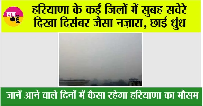 Haryana Weather: हरियाणा के इन जिलों में सुबह सवेरे दिखा दिसंबर जैसा नजारा, छाई धुंध
