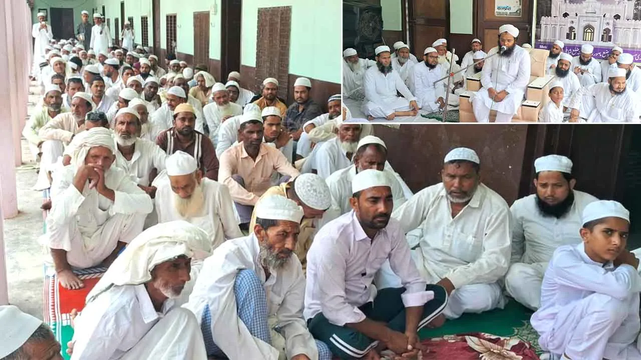 मामौर मे मस्जिद की तामीर के लिए रखी गई बुनियाद