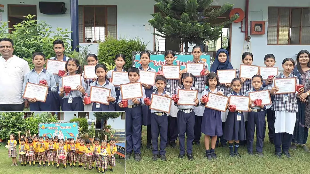 राखी एवं थाल सज्जा प्रतियोगिता में छात्रों ने दिखाया हुनर