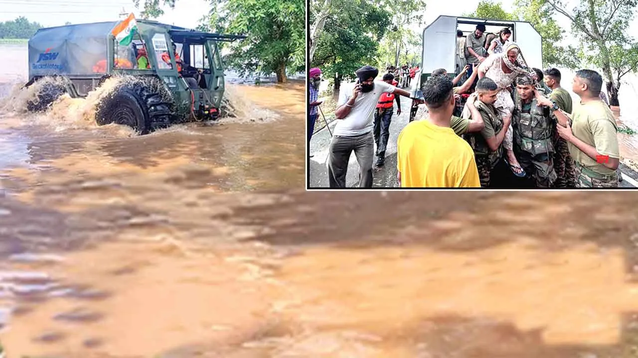 Punjab Floods News: रामदास-अजनाला क्षेत्र में 40 गाँव डूबे, जल-थल वाहन तैनात