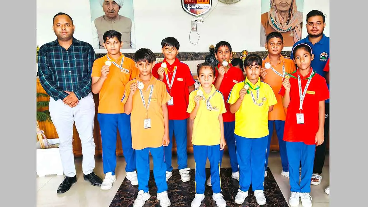 पूर्ण मूर्ति ग्लोबल स्कूल के खिलाड़ियों ने ताइक्वांडो चैंपियनशिप में जीते 9 पदक