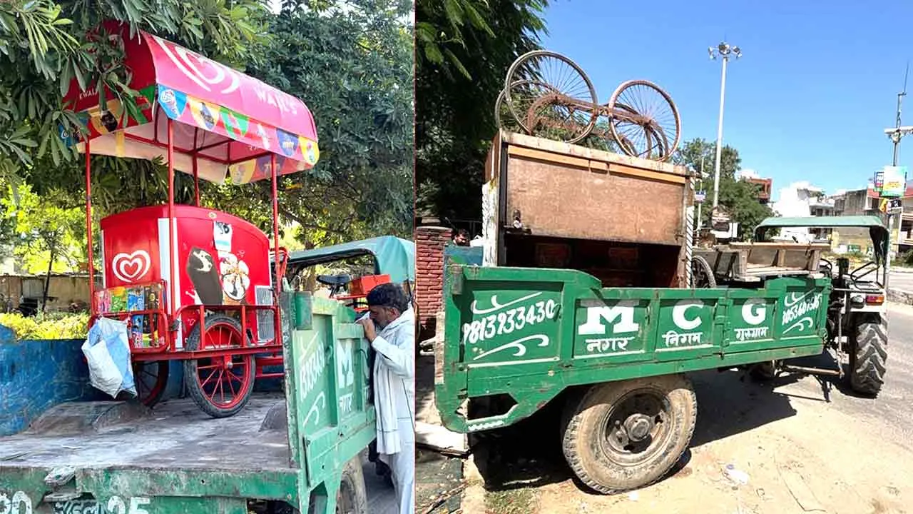 गुरुग्राम की सड़कों व सार्वजनिक स्थलों से अतिक्रमण हटाने के लिए नगर निगम की कार्रवाई तेज