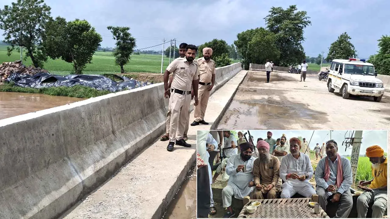 घग्गर पुल पर 24 घंटे पुलिस तैनात, किसान बोले कासिमपुर रोड पर पुराना पुल कर रहा है अड़चन पैदा