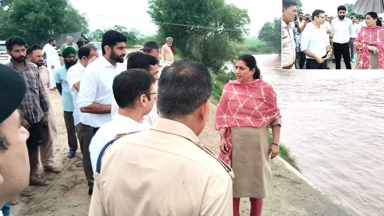 जिला उपायुक्त ने किया चांदपुरा घग्गर साईफन का दौरा, बोली: प्रशासन पूरी तरह से है अलर्ट, स्थिति नियंत्रण में