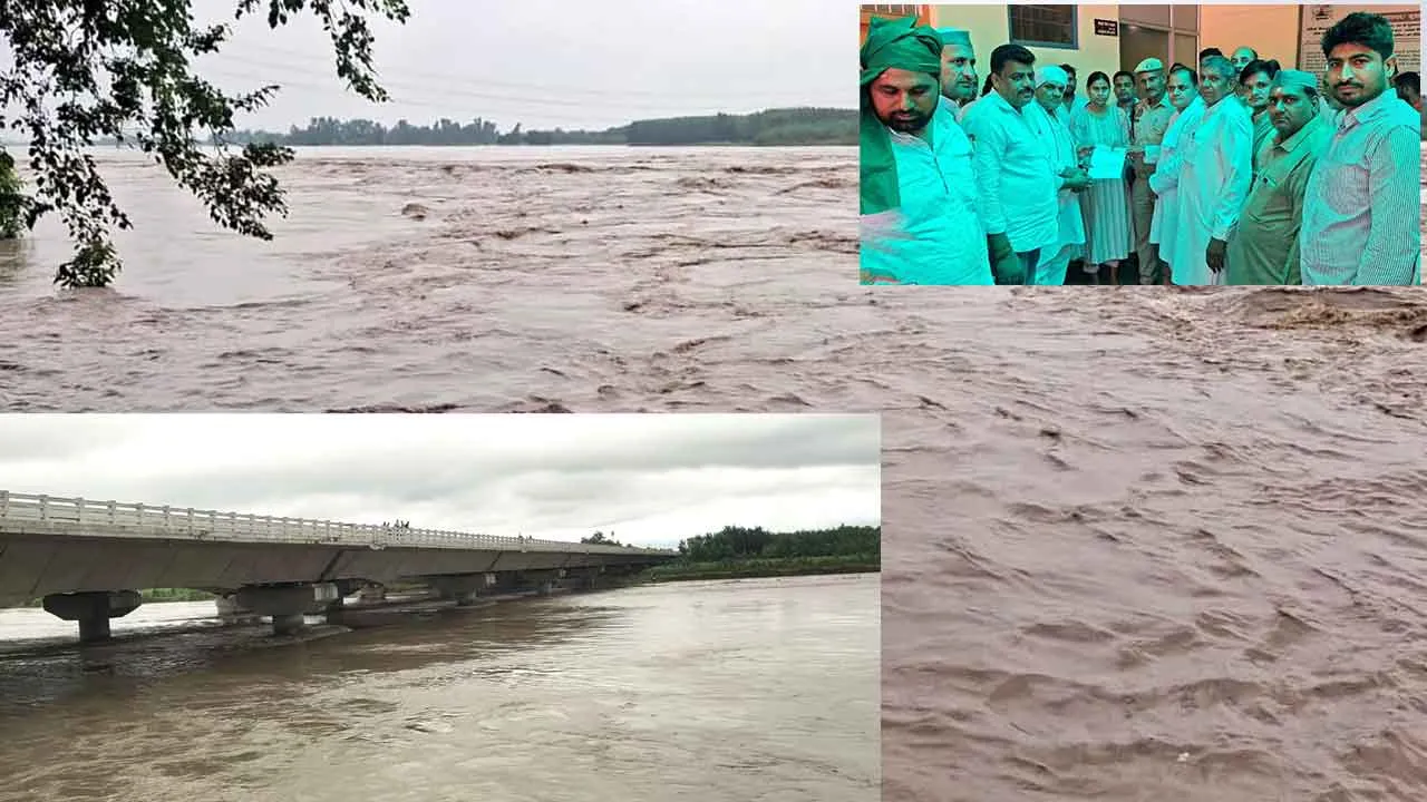 कैराना में अभी भी खतरे के निशान के करीब से बह रही यमुना