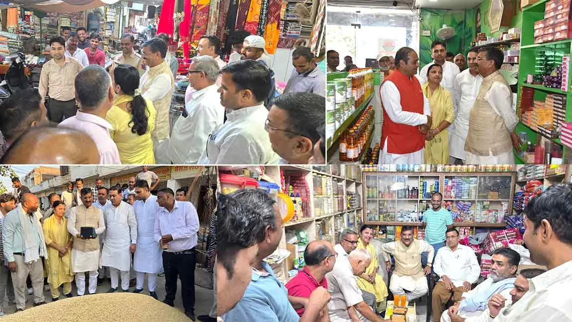 मंत्री कृष्ण बेदी ने मार्केट में जाकर दी जीएसटी सुधारों की जानकारी, व्यापारियों से मिले मंत्री
