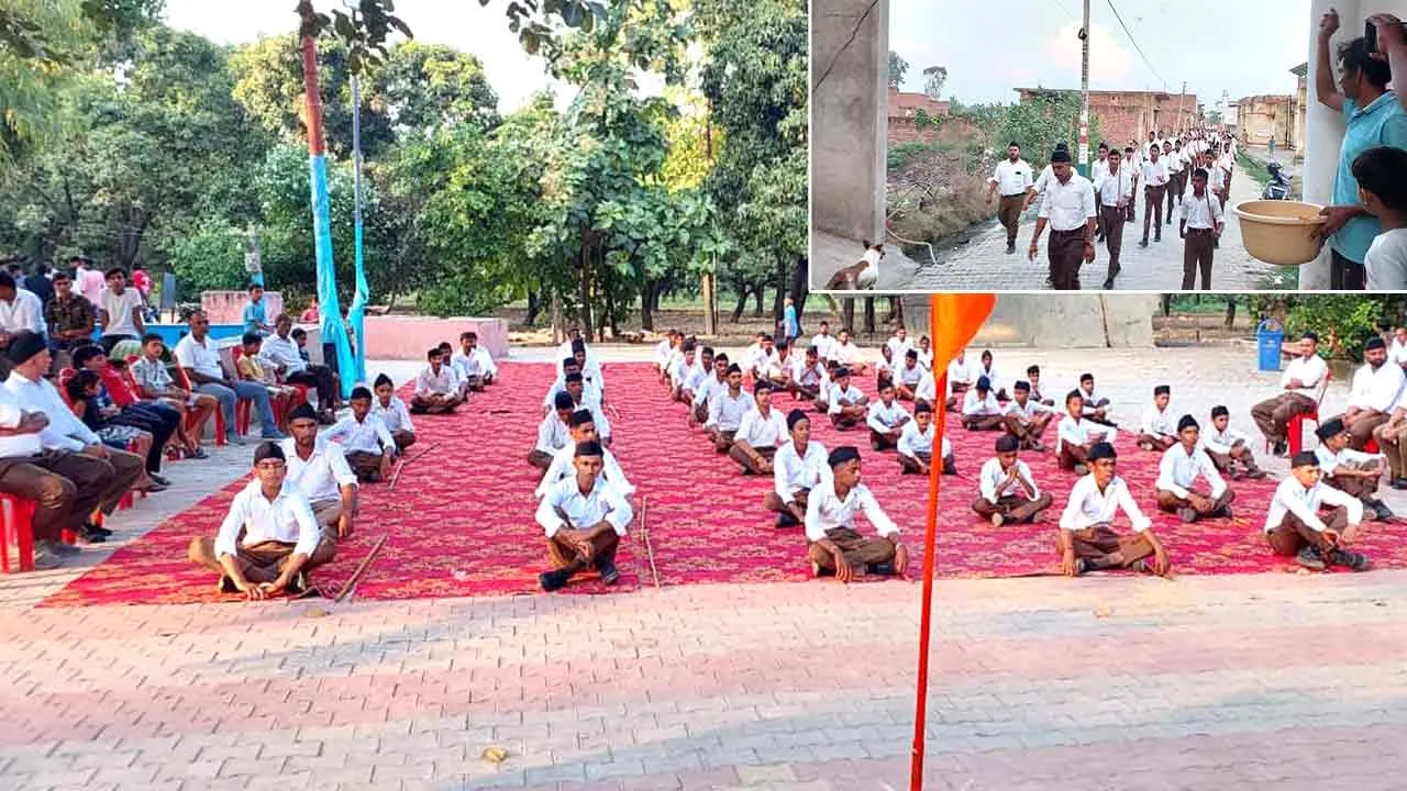 आरएसएस 100 वर्ष: शताब्दी वर्ष पर सम्भलहेड़ा में पथ संचलन आयोजित