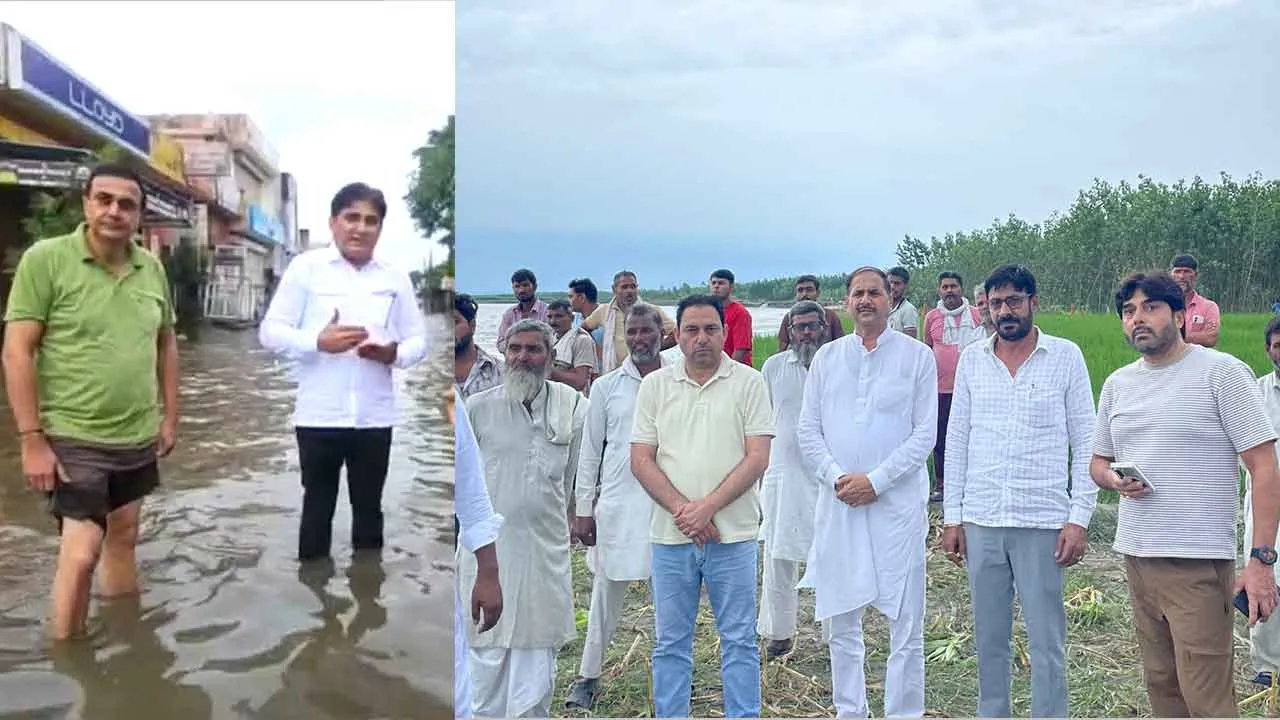 जिला यमुनानगर के दोनों काँग्रेस अध्यक्षों ने किया बाढ़ग्रस्त व जलभराव इलाको का दौरा: शर्मा