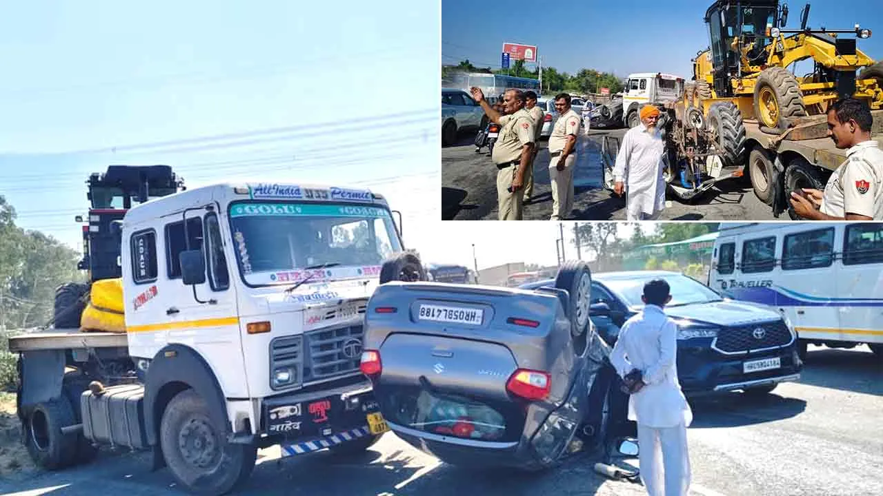 Road Accident: घरौंडा में नेशनल हाइवे पर ट्रक, ट्रैक्टर और कार की टक्कर, ट्रैक्टर के नीचे दबने से दो की मौत