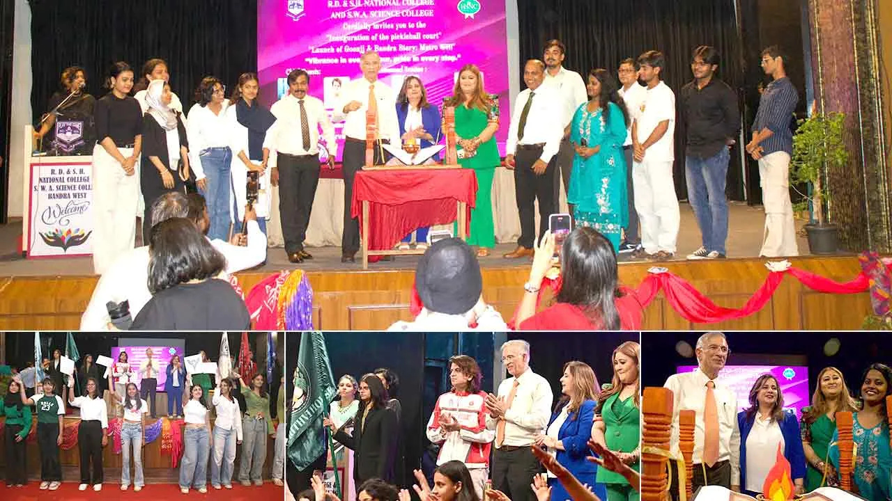आर.डी. एंड एस.एच. नेशनल कॉलेज में पिकलबॉल कोर्ट का भव्य उद्घाटन, गुंज एवं मेट्रो कला थीम का हुआ शुभारंभ