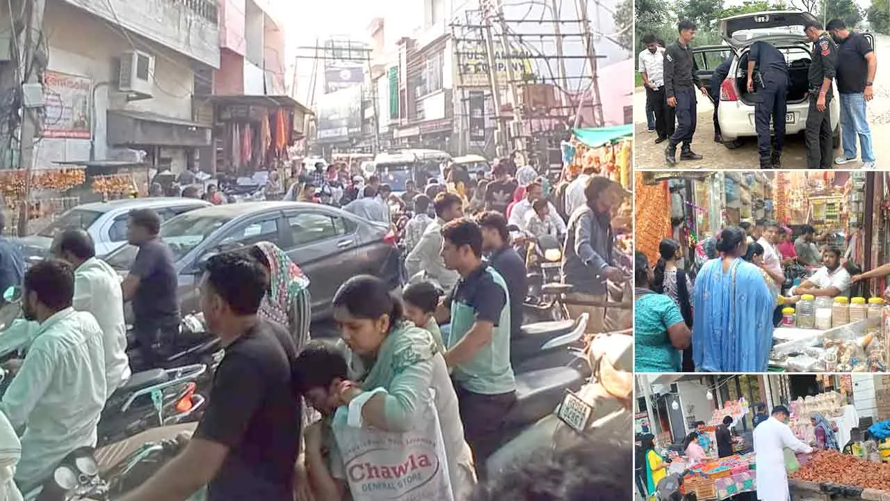 बाजारों में पूरा दिन लगी रही भीड़, जमकर हुई खरीददारी, शहर में जाम के हालात