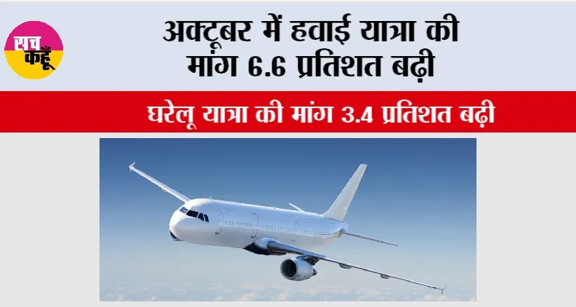 Air Travel: अक्टूबर में हवाई यात्रा की मांग 6.6 प्रतिशत बढ़ी