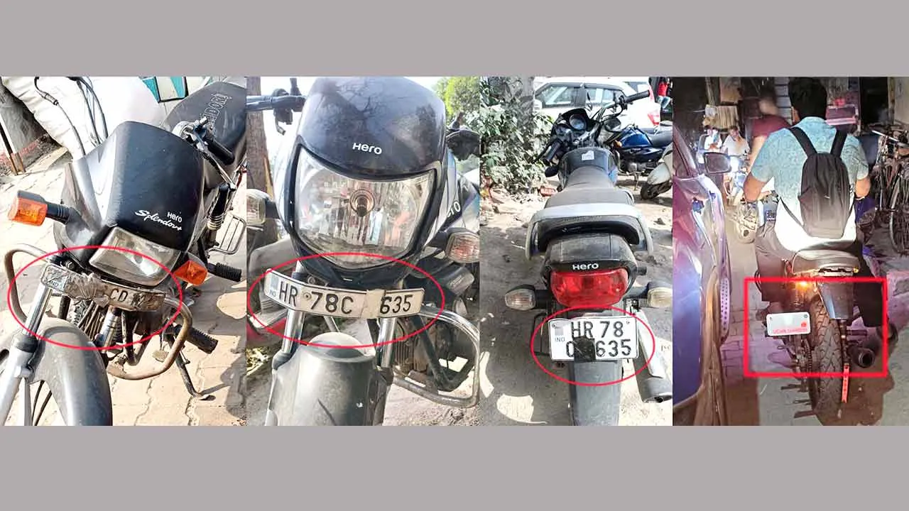 नंबर प्लेट छिपाकर शहर में खुलेआम नियम तोड़ रहे हैं दुपहिया वाहन चालक
