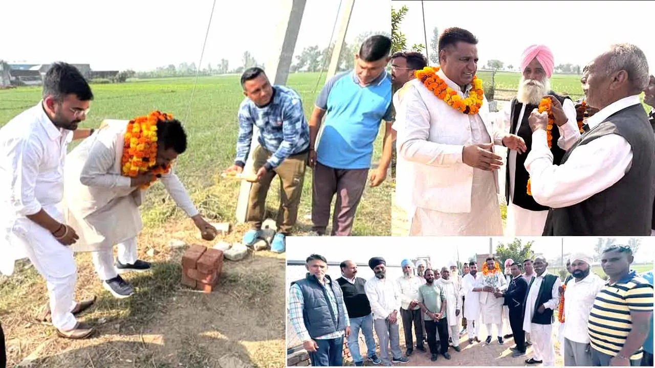 पंडित जय भगवान शर्मा ने किया कामोदा में गलियों के निर्माण कार्य का शुभारंभ