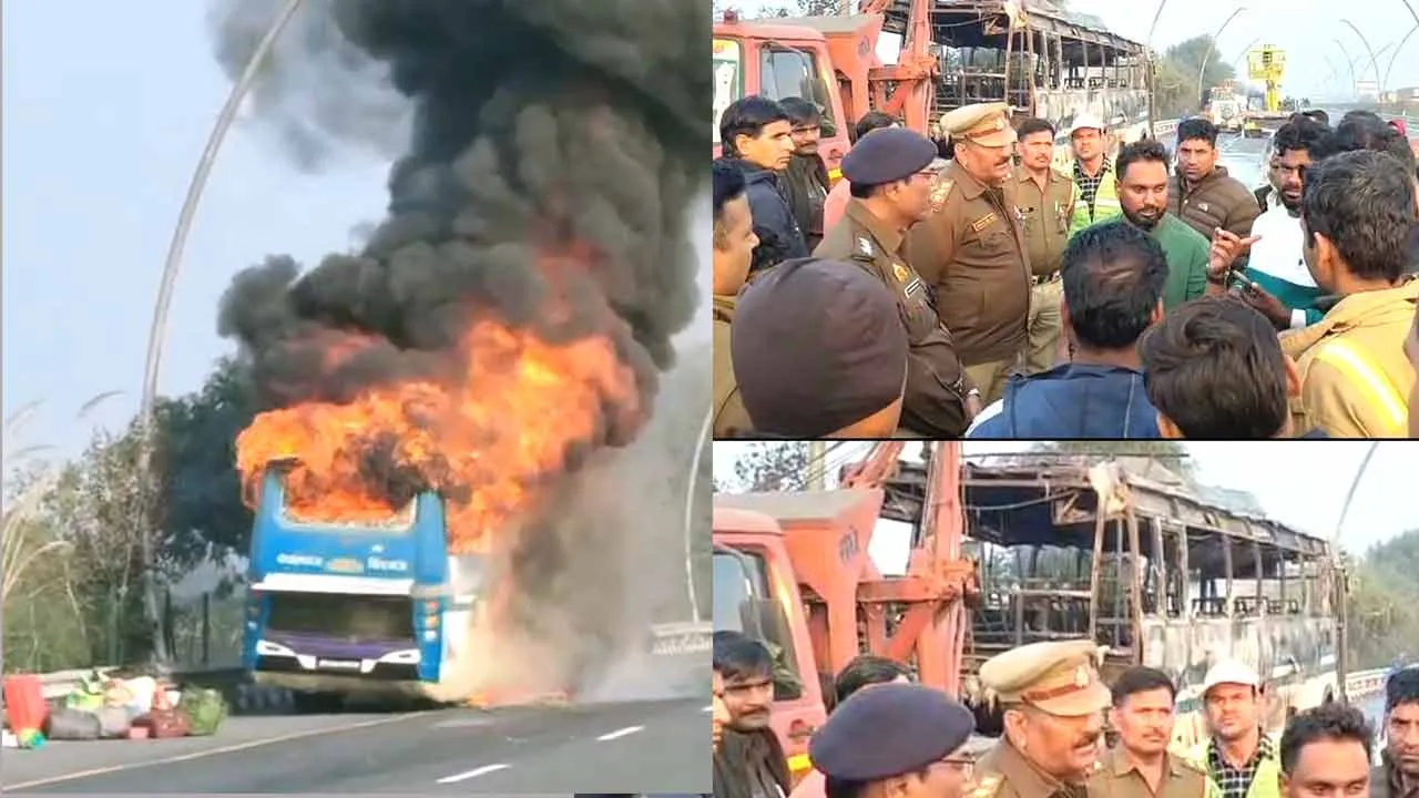 Bus Fire Incident: यात्रियों से भरी बस में लगी भीषण आग, यात्रियों ने कूदकर बचाई जान, सामान जलकर हुआ खाक