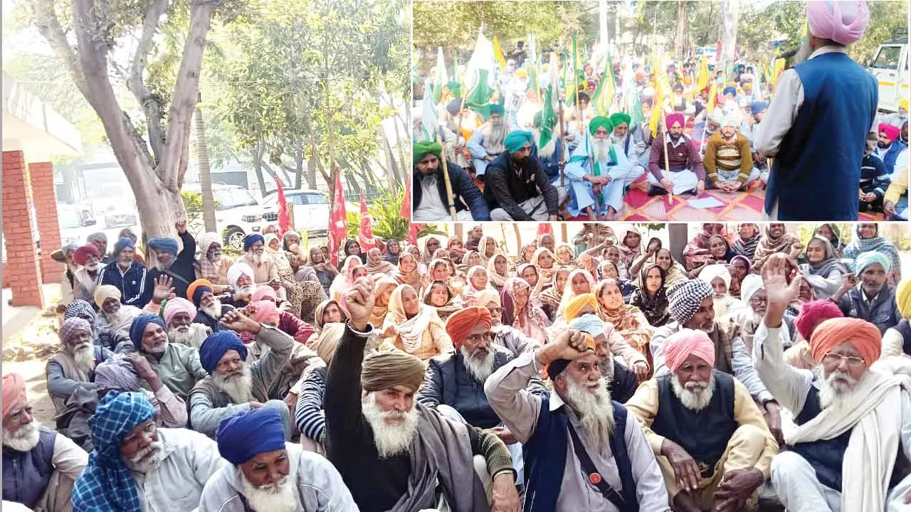 संगरूर में दर्जनों स्थानों पर बिजली बिल के खिलाफ धरने