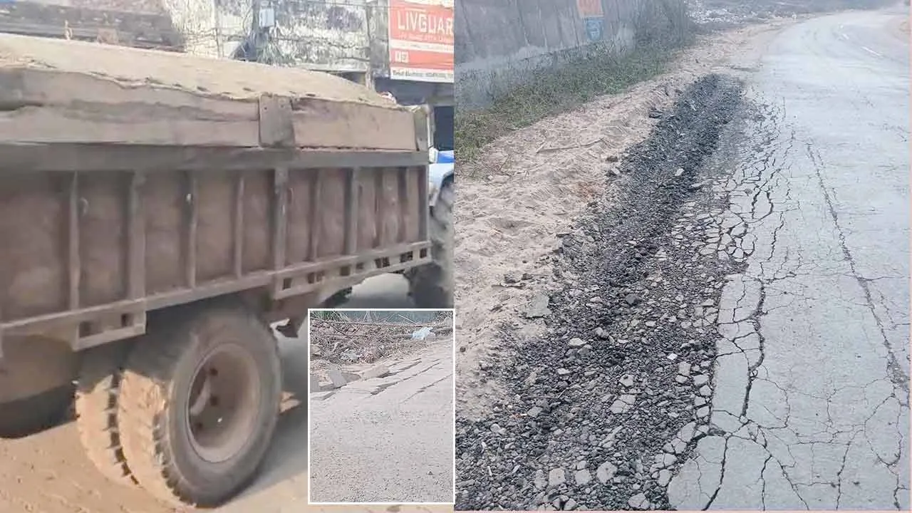 छछरौली-शाहपुर रोड पर अवैध खनन का कहर, ओवरलोड वाहनों से नई सड़क बर्बाद