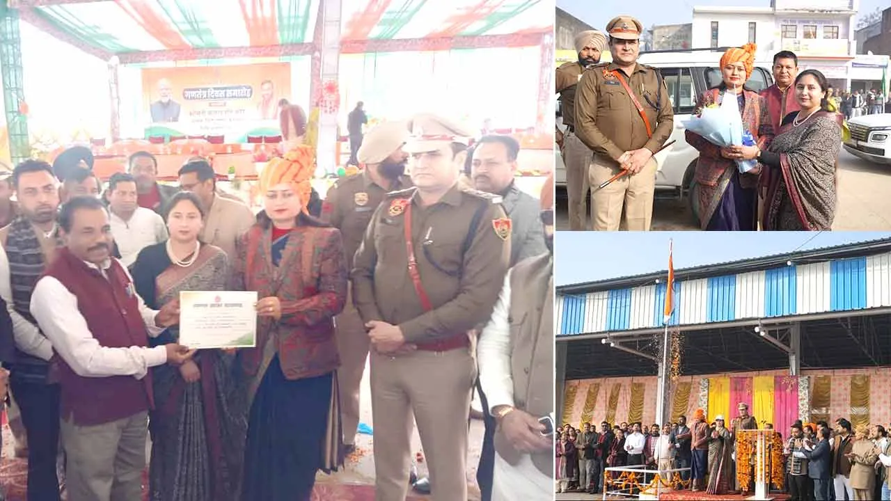 उपमंडल स्तर पर नारायणगढ़ में आयोजित गणतंत्र दिवस समारोह में सराहनीय कार्य करने वाले अधिकारियों/ कर्मचारियों, पत्रकारों, समाजसेवीयों, सरपंचों को किया गया सम्मानित
