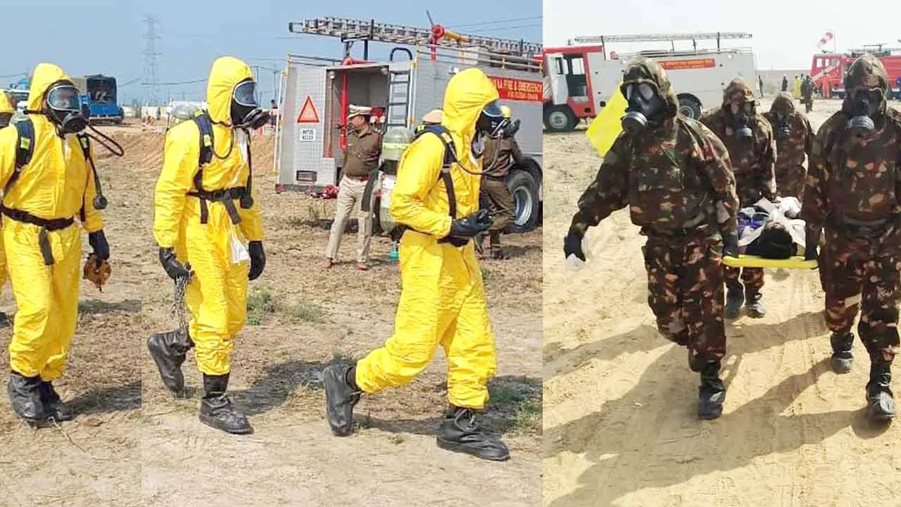 Mock Drill: गुरुग्राम में बठिंडा से आई एनडीआरएफ टीम ने की रसायन रिसाव की मॉकड्रिल