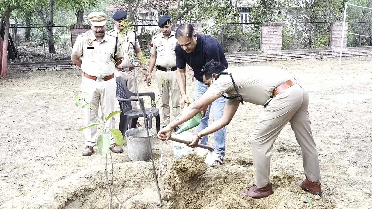 भिवानी में एसपी ने सेक्टर-13 पुलिस चौकी का किया निरीक्षण, पार्क का उद्घाटन