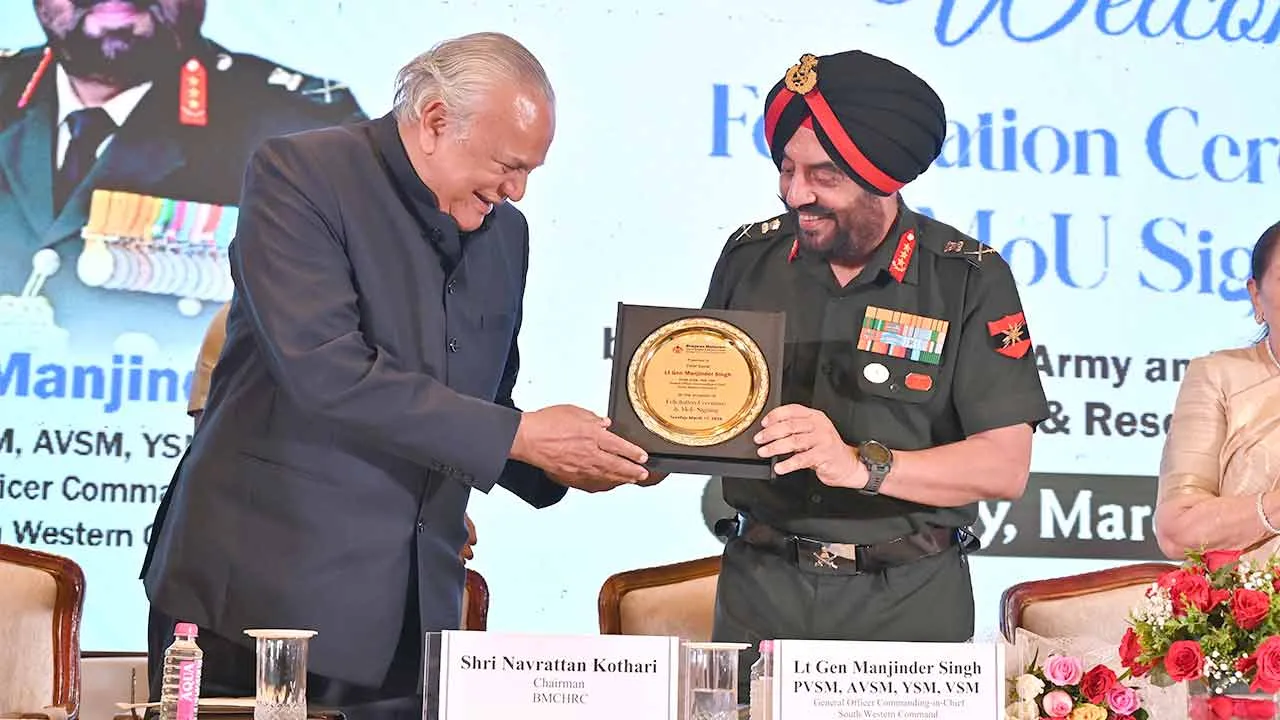 पूर्व सैनिकों एवं वीर नारियों के लिए स्वास्थ्य सेवाओं को सुदृढ़ बनाने हेतु भारतीय सेना और भगवान महावीर कैंसर अस्पताल के बीच समझौता ज्ञापन (MoU) पर हस्ताक्षर