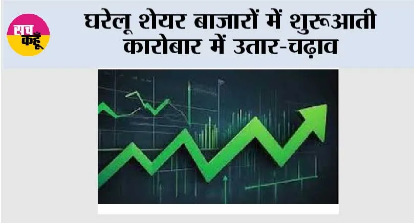 घरेलू शेयर बाजारों में शुरूआती कारोबार में उतार-चढ़ाव
