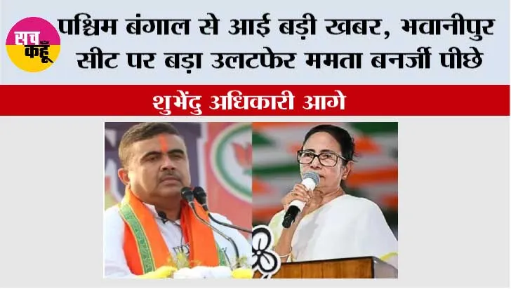 Bengal Election Results: भवानीपुर में बड़ा उलटफेर: ममता बनर्जी चुनाव हारीं, शुभेंदु अधिकारी की बड़ी जीत