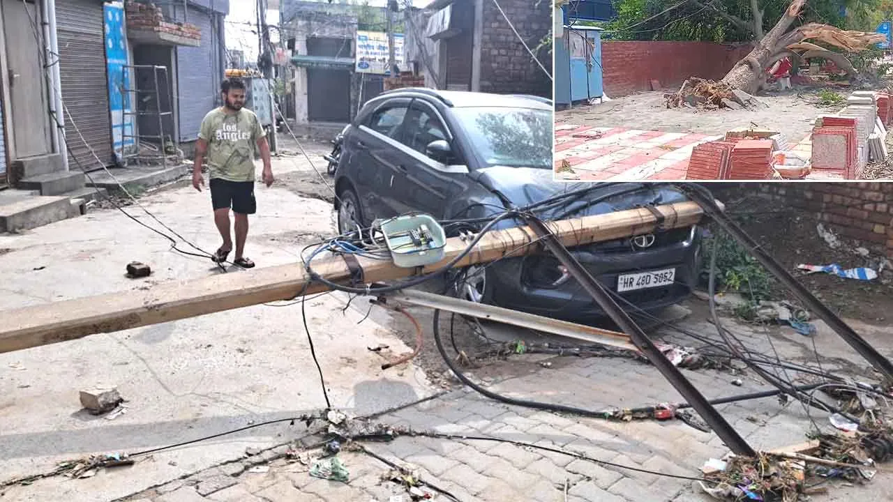 Aandhi ka Kahar: पेड़ टूटकर रास्तों पर गिरे, पोल टूटे, बिजली आपूर्ति रही बाधित 
