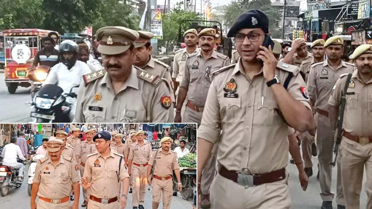 एएसपी ने कैराना में पैदल गश्त कर सुरक्षा-व्यवस्था का लिया गया जायजा