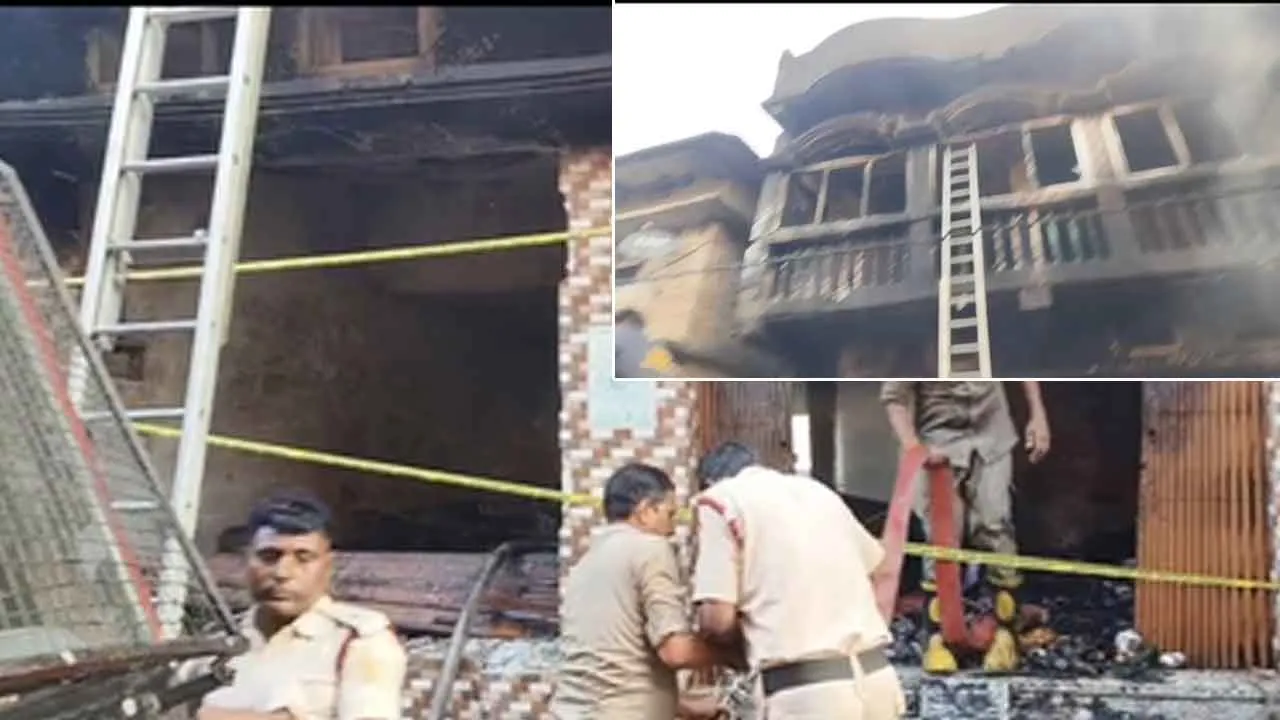 जनरल स्टोर में लगी भीषण आग, परिवार के दो बच्चों समेत तीन की मौत