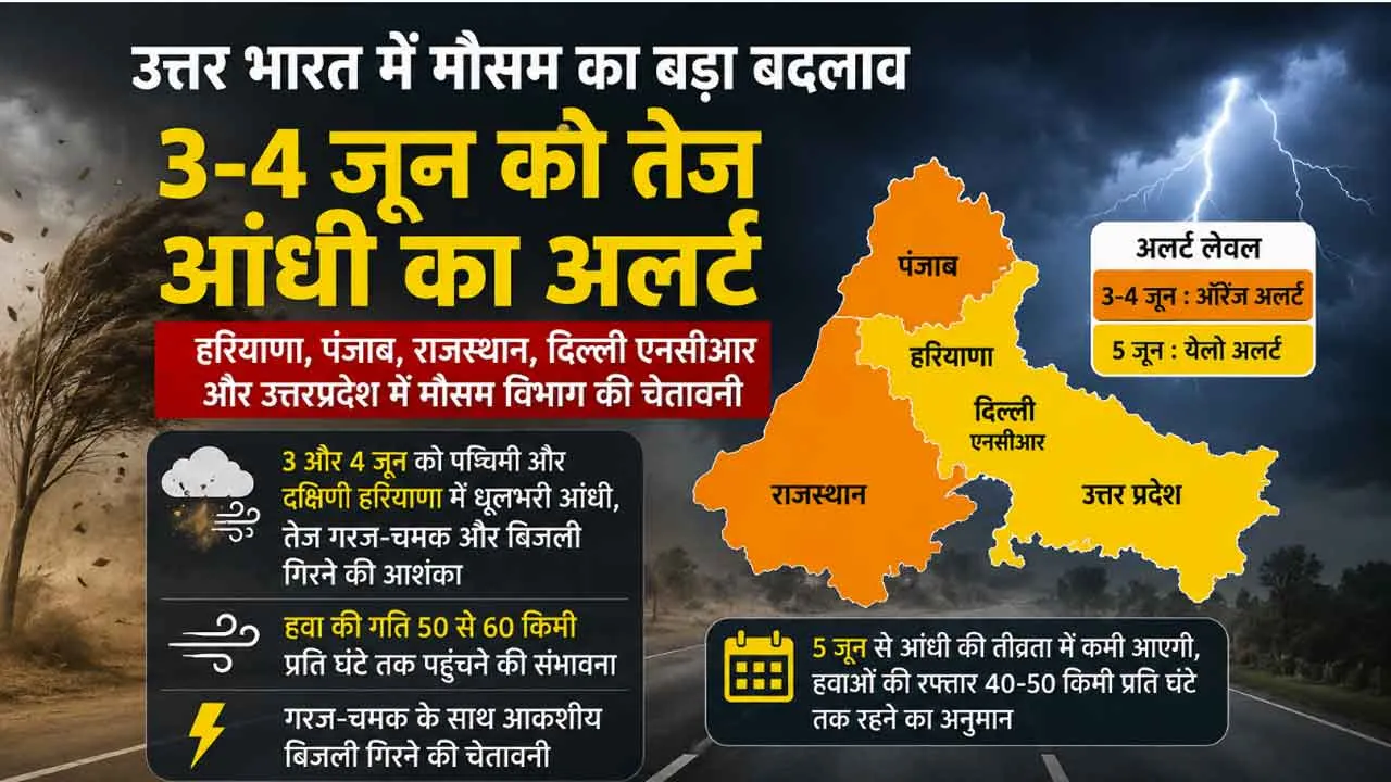 North India Weather Update: मौसम विभाग ने हरियाणा-पंजाब व यूपी के लिए जारी किया तेज आंधी का अलर्ट