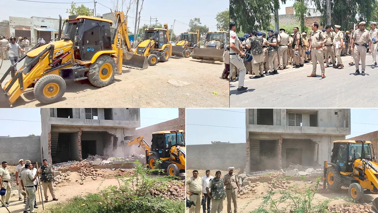 हरियाणा में नशा तस्करों पर सबसे बड़ी कार्रवाई, 27 अवैध निर्माणों पर चला बुलडोजर
