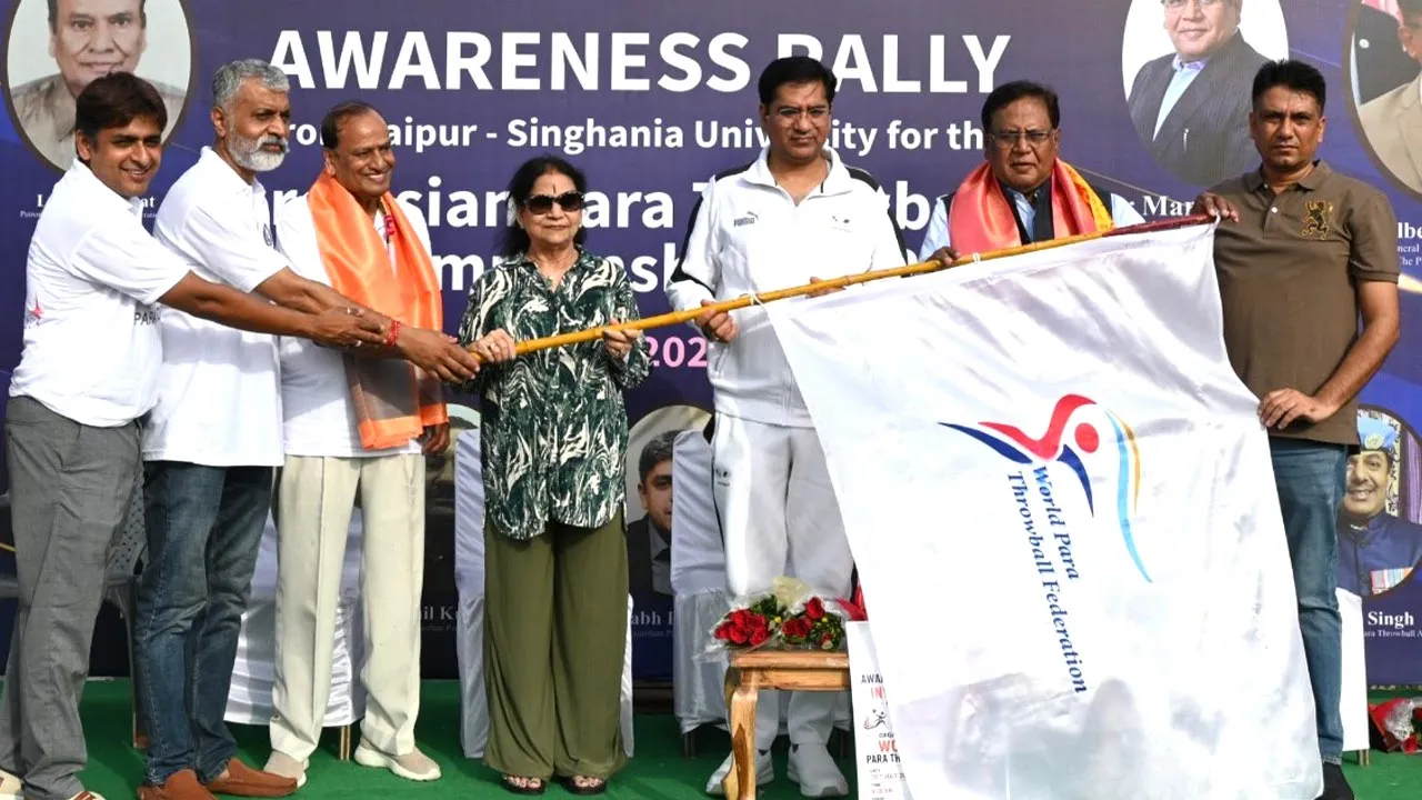 जयपुर से सिंघानिया विश्वविद्यालय तक पैरा थ्रोबॉल रैली रवाना 
