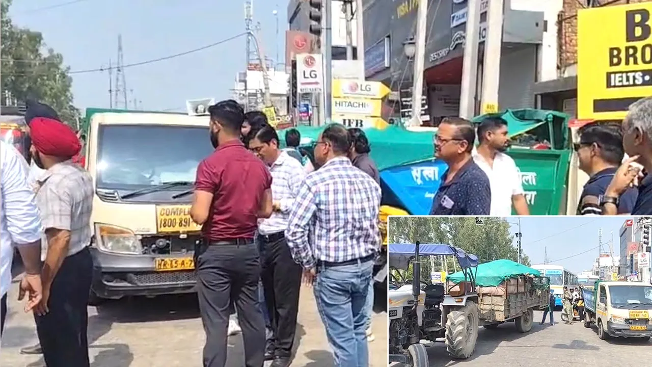 कुरुक्षेत्र में डंपिंग स्थल को लेकर हंगामा, पुलिस ने खुलवाया जाम