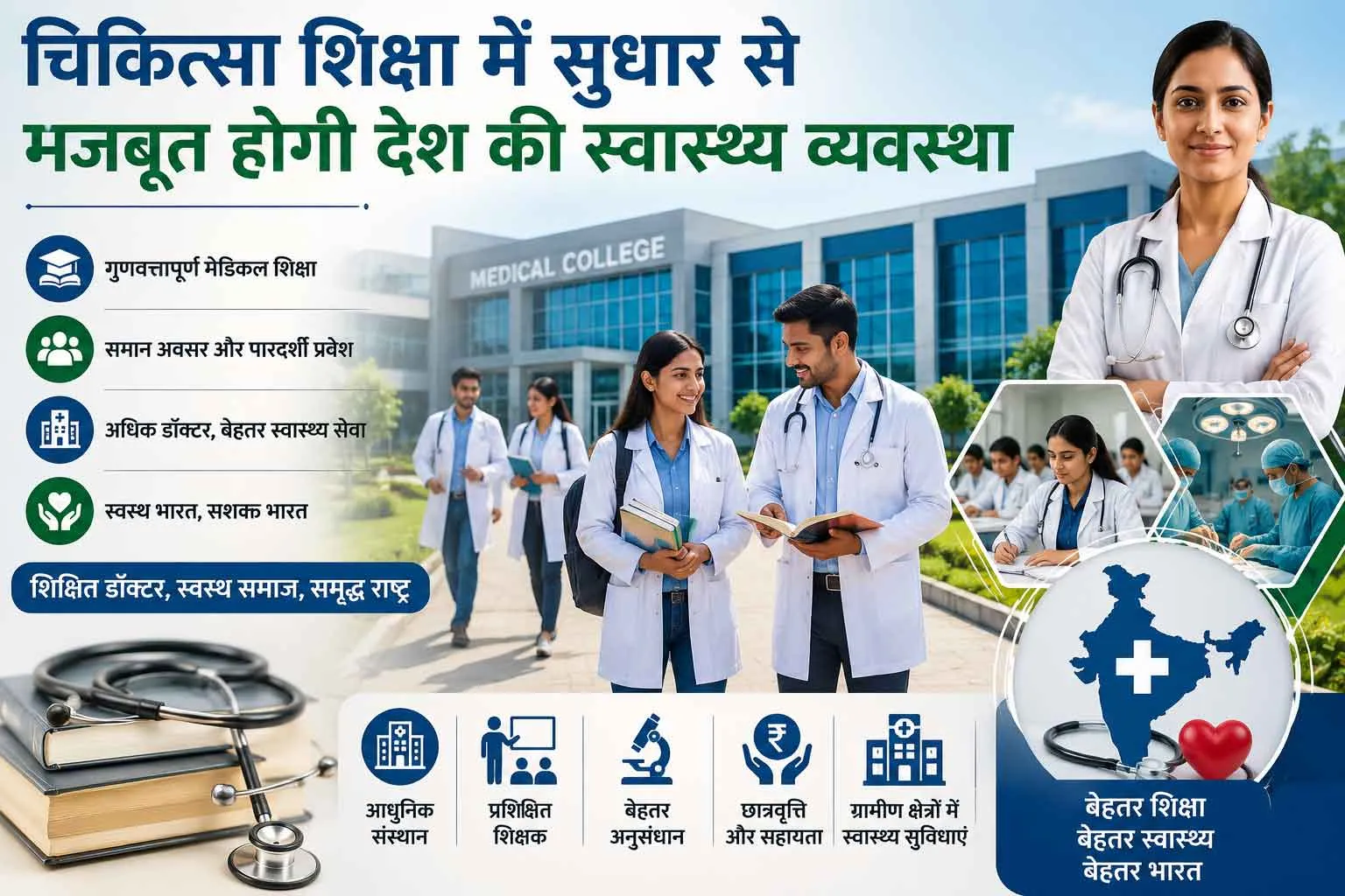 Medical Education: भारत में चिकित्सा शिक्षा सुधार की जरूरत! सस्ती मेडिकल पढ़ाई, पारदर्शी प्रवेश और ग्रामीण स्वास्थ्य पर जोर 