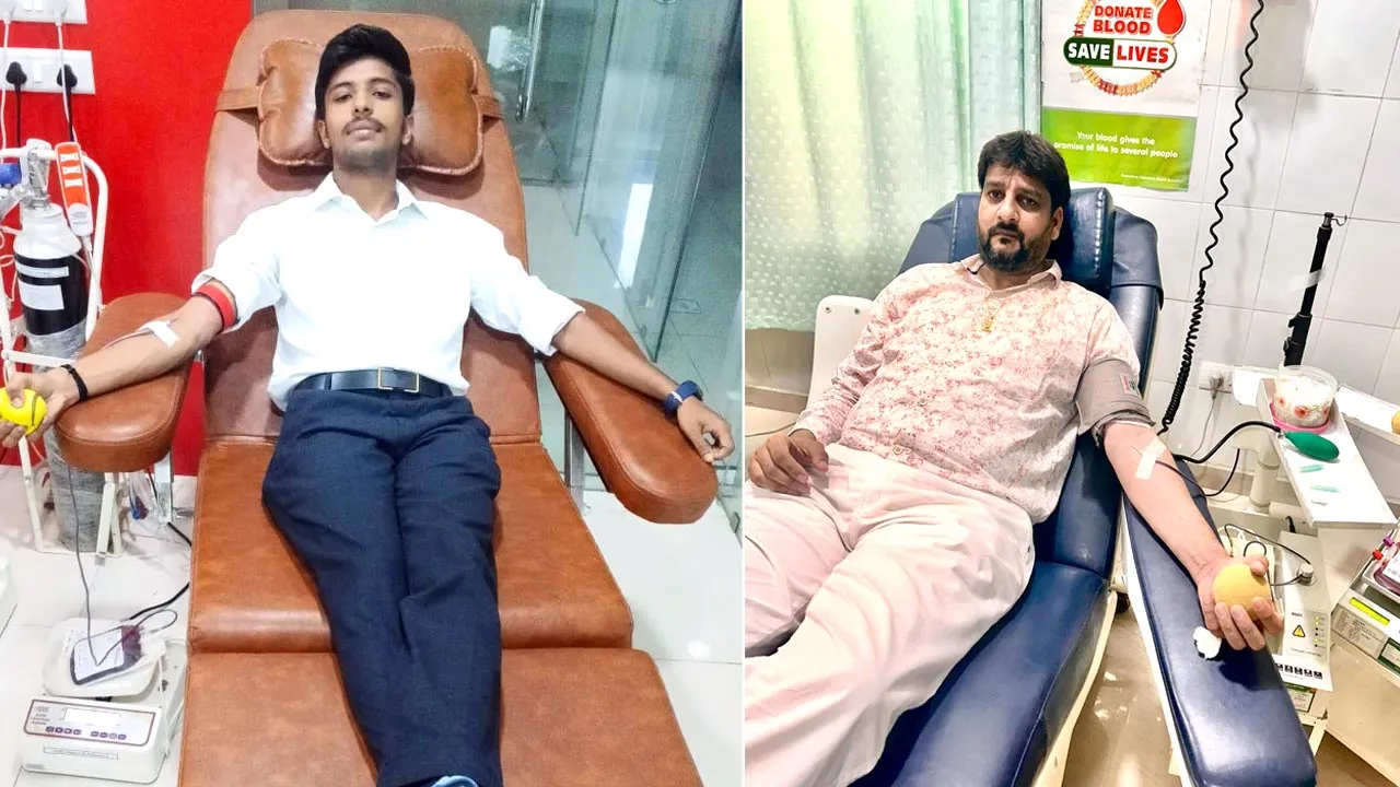 Blood Donation: कर्नाटक के किशोर इन्सां व अहमदाबाद के गौरव पाल ने जरूरतमंद को किया रक्तदान