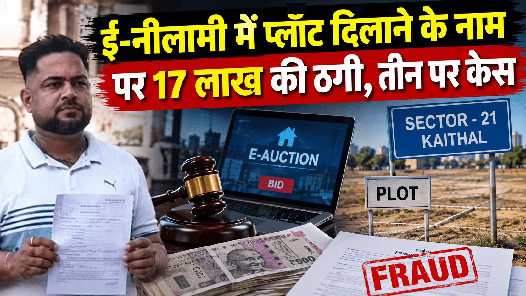 ई-नीलामी में प्लॉट दिलाने के नाम पर 17 लाख की ठगी, तीन पर केस