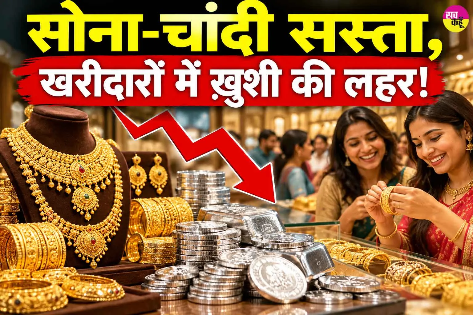 Gold-Silver Price Today: सोने-चांदी सस्ता, खरीदारों में ख़ुशी की लहर