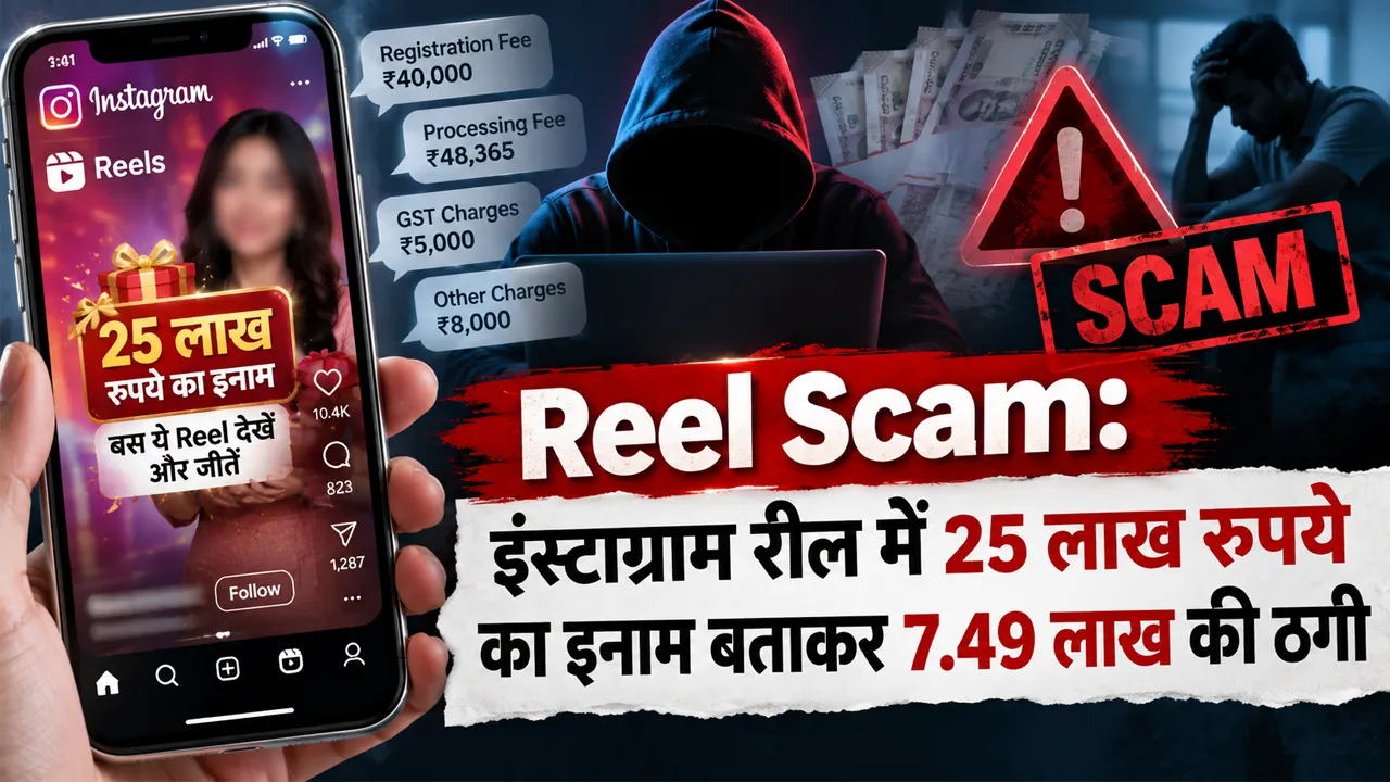Reel Scam: इंस्टाग्राम रील में 25 लाख रुपये का इनाम बताकर 7.49 लाख की ठगी