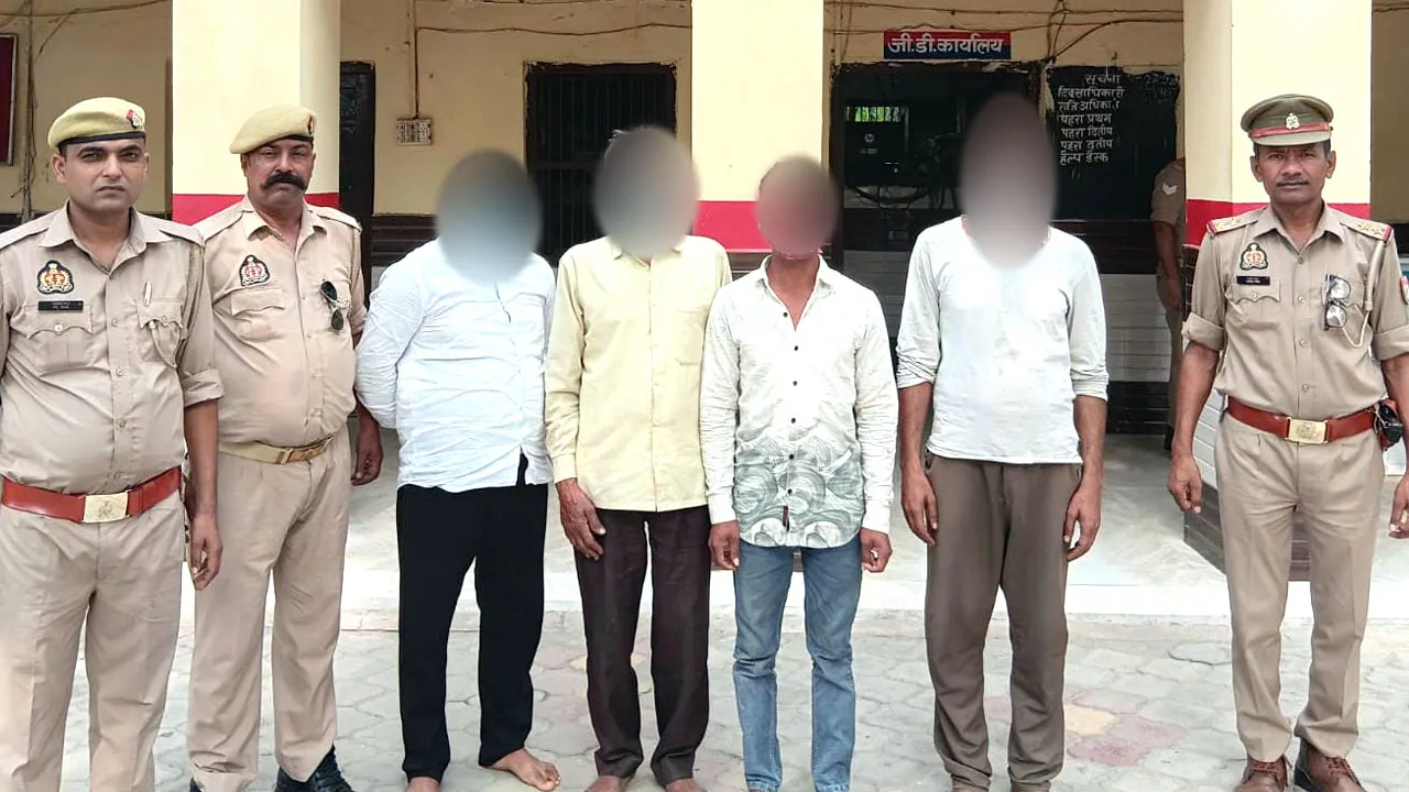 चार वारंटी गिरफ्तार, जेल रवाना