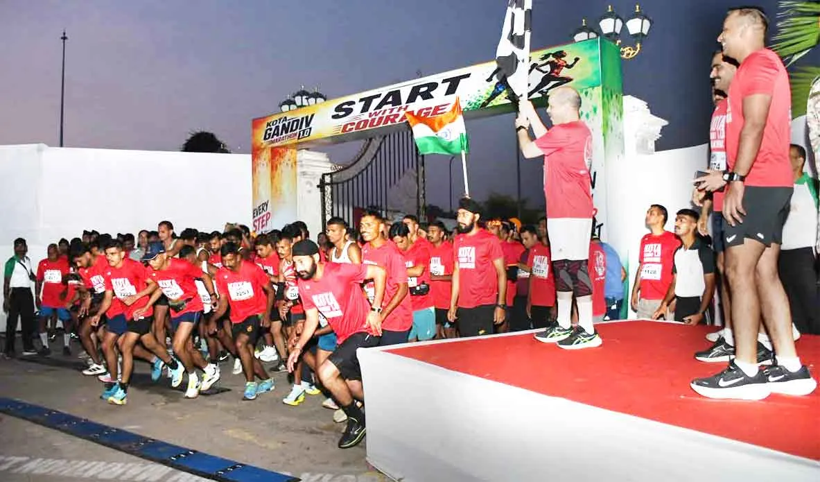 Kota Gandiv Marathon 1.0: कोटा मिलिट्री स्टेशन ने 'कोटा गांडीव मैराथन 1.0' का किया आयोजन