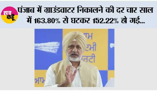 सेंट्रल ग्राउंडवाटर बोर्ड का डेटा इस बात का सबूत है कि भगवंत मान सरकार ने पंजाब के दशकों पुराने ग्राउंडवाटर संकट को ठीक करना शुरू कर दिया है: बलतेज पन्नू