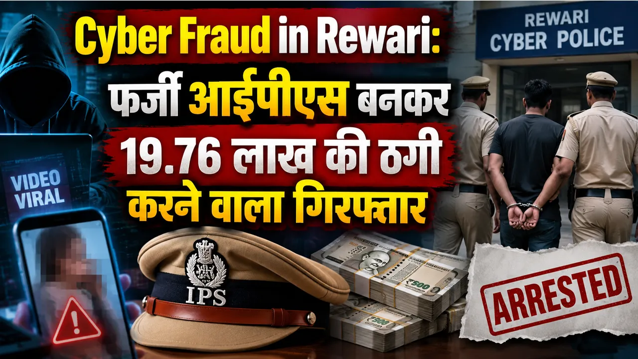 Cyber Fraud in Rewari: फर्जी आईपीएस बनकर 19.76 लाख की ठगी करने वाला गिरफ्तार